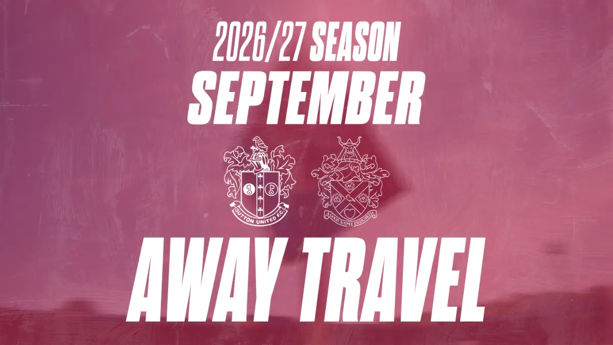 Away Coach Travel information for September away fixtures