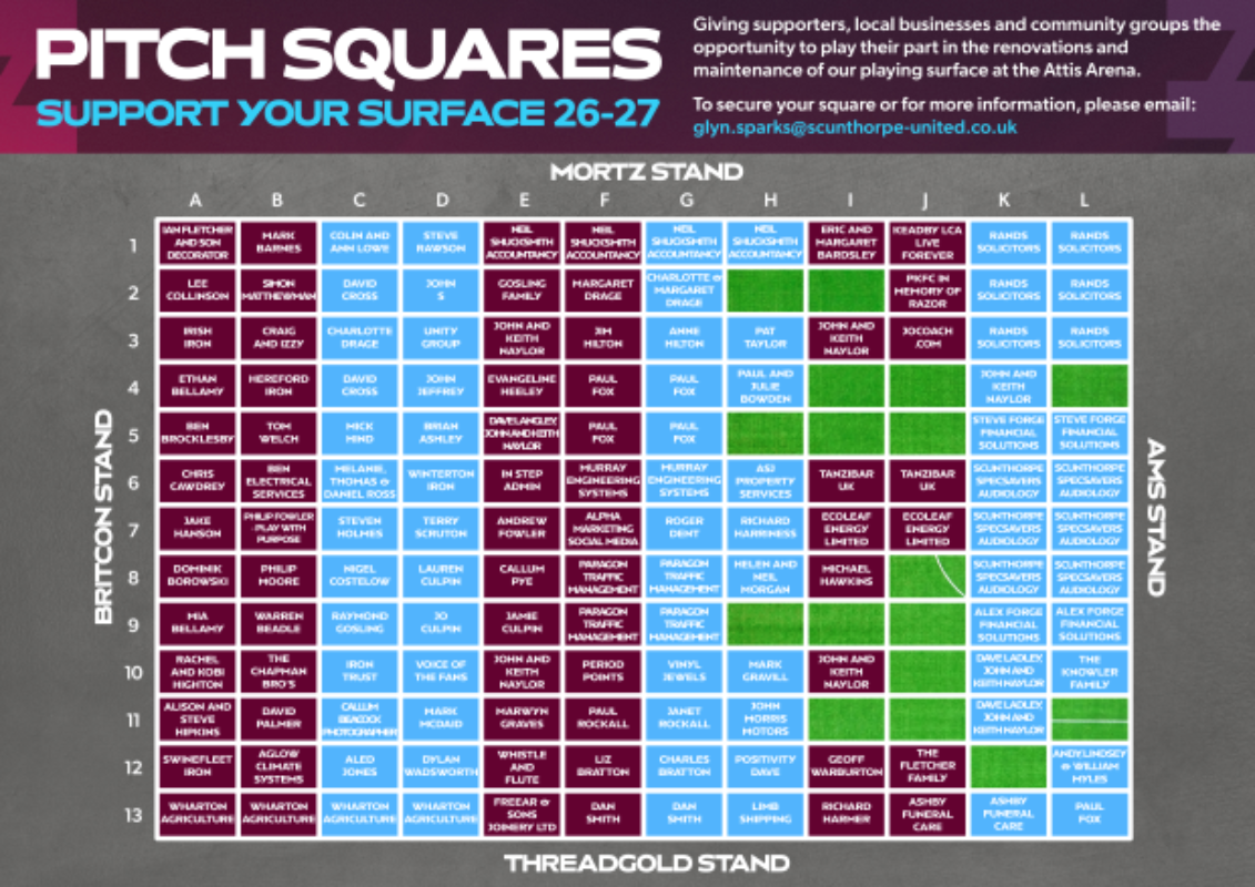 Final few pitch squares available!