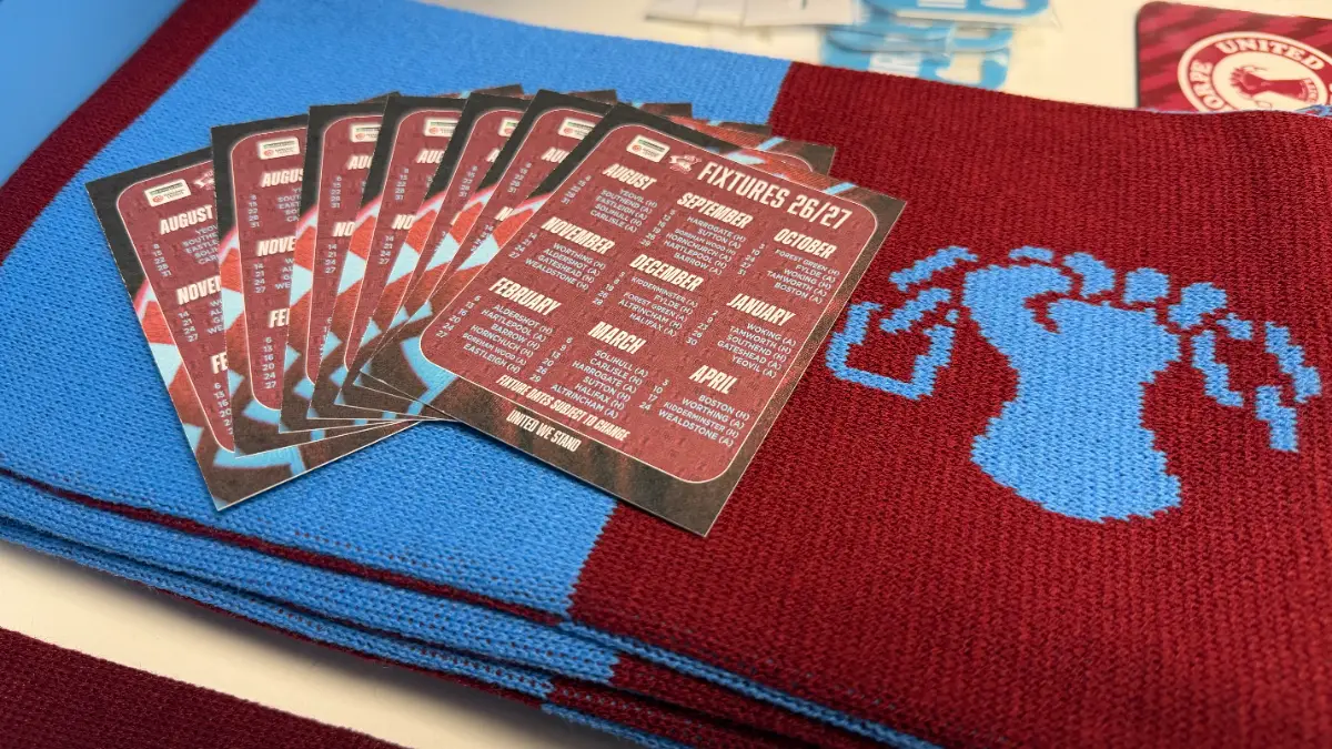 The Iron's 2026-27 fold out business size fixture cards have arrived in-store!