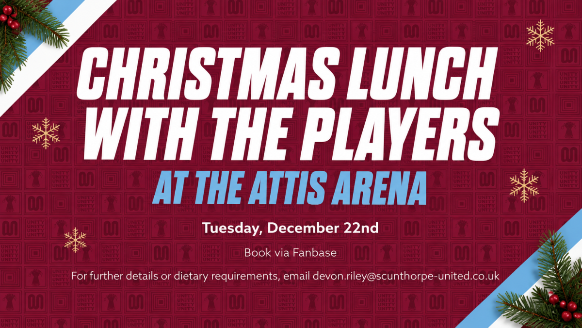 Book now to have Christmas Lunch with the players this December