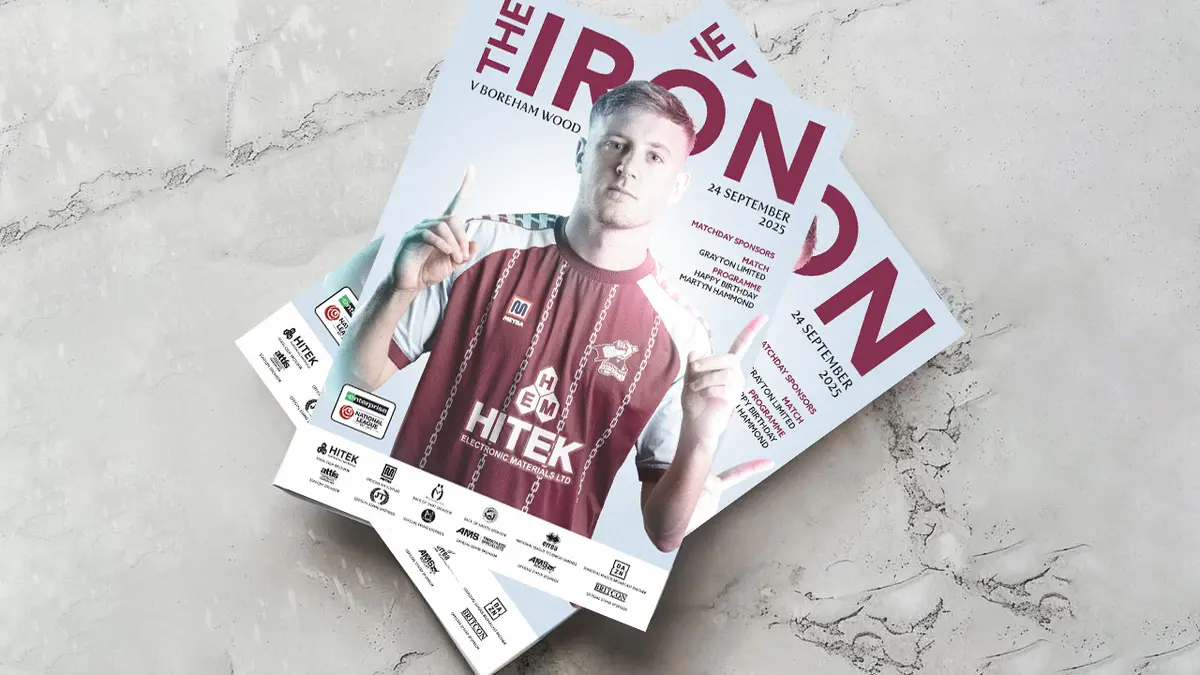 Matchday programme: Iron v Boreham Wood - order online now!