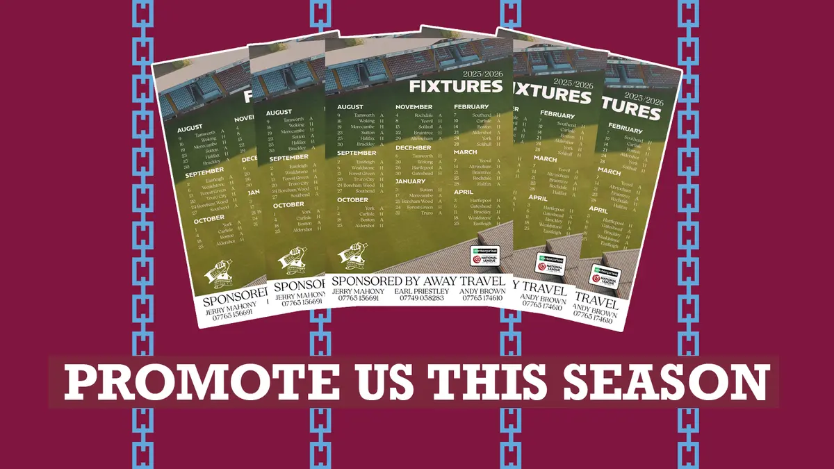 Help promote our fixtures this season - display our fixtures poster at your establishment!