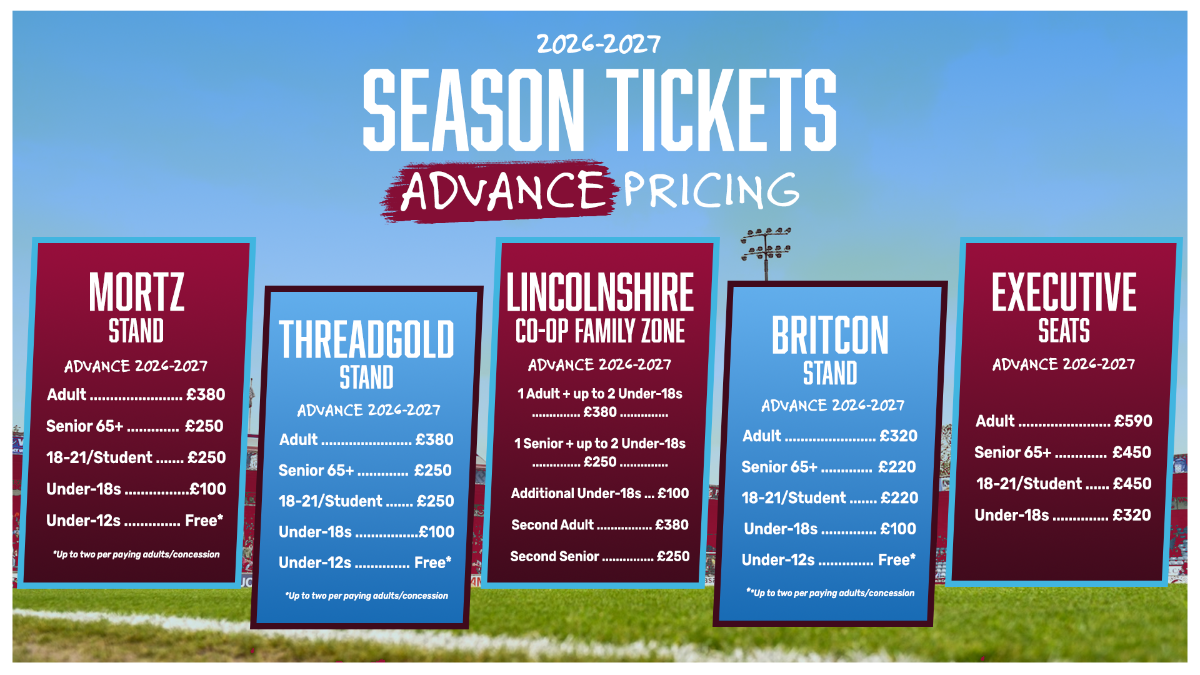 Advance price season tickets in operation - current best price to support the Iron in 2026-27 - plus full price information from August 1st