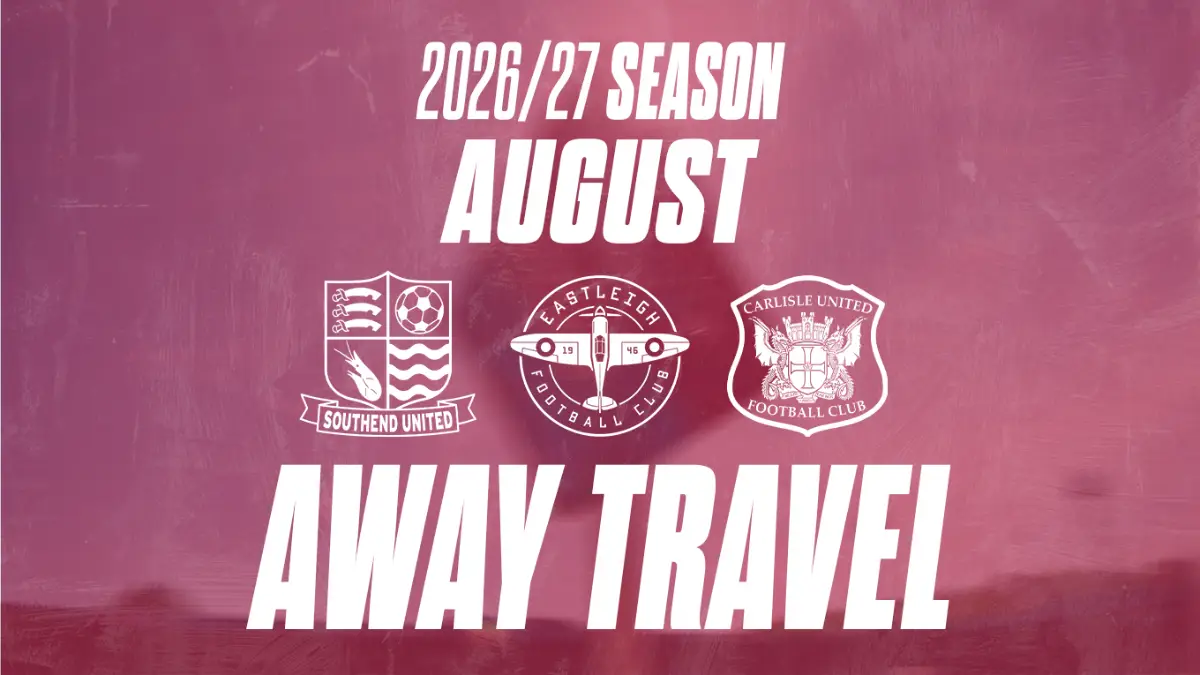 Away Coach Travel information for August away fixtures.