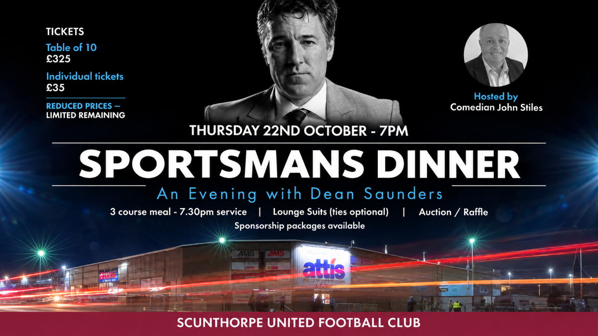 Flash sale! Reduced rate on remaining tickets for Dean Saunders evening!