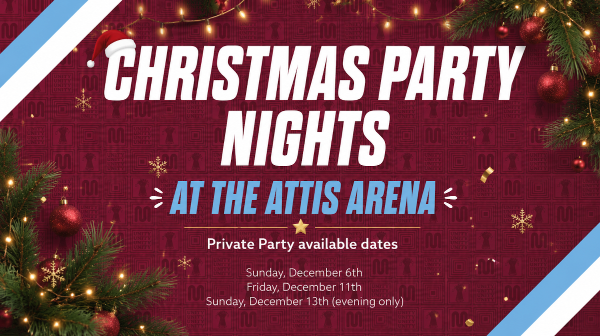 Make your Christmas Party Night one to remember at the Attis Arena