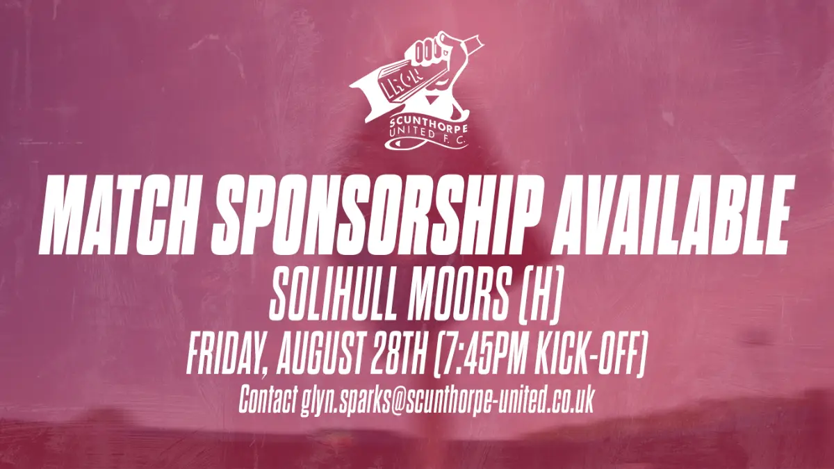 Match sponsorship package available for the Iron's Friday night under the lights clash against Solihull Moors.