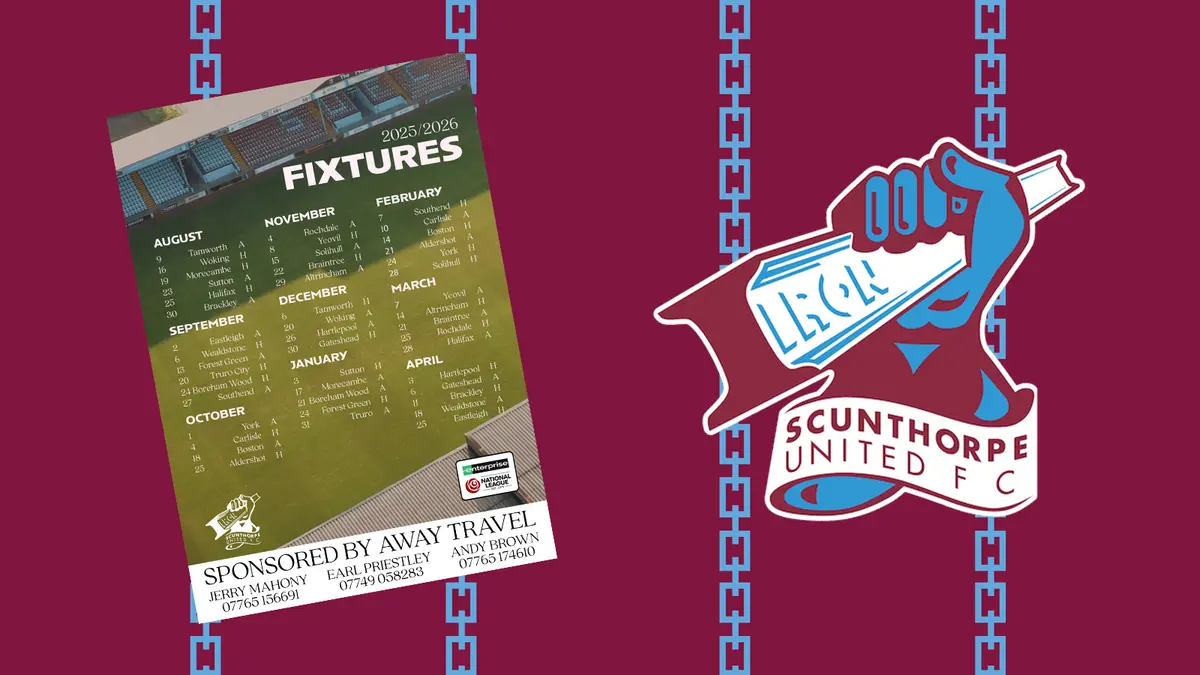 Fixture cards and posters available from our ticket office