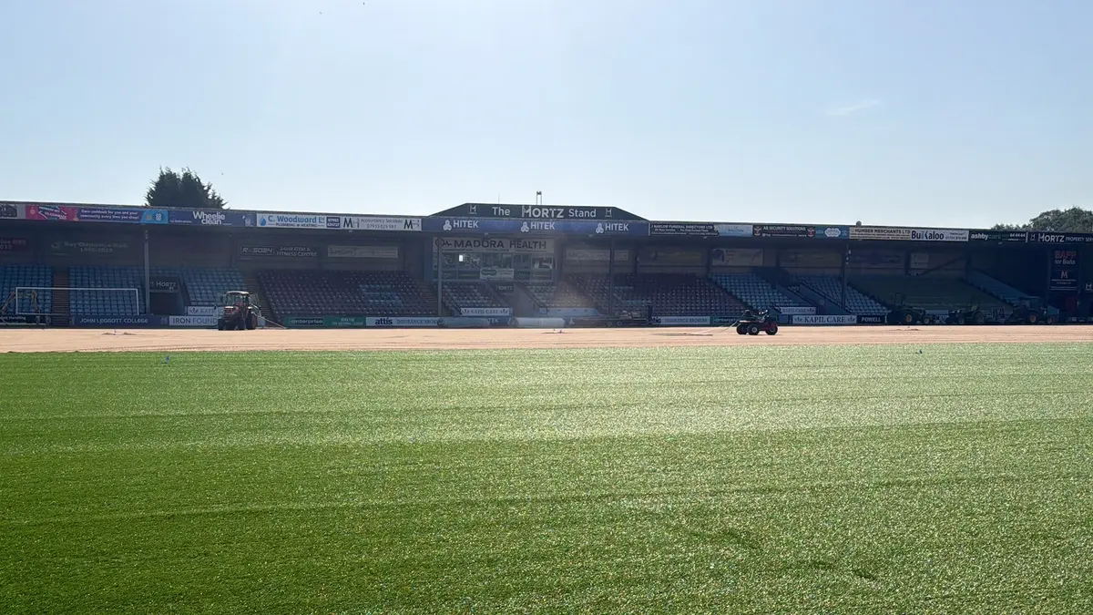 Pitch renovations continue with hybrid carpet system installed