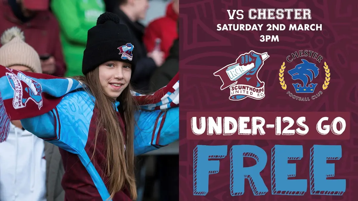 Under-12s go FREE against Chester