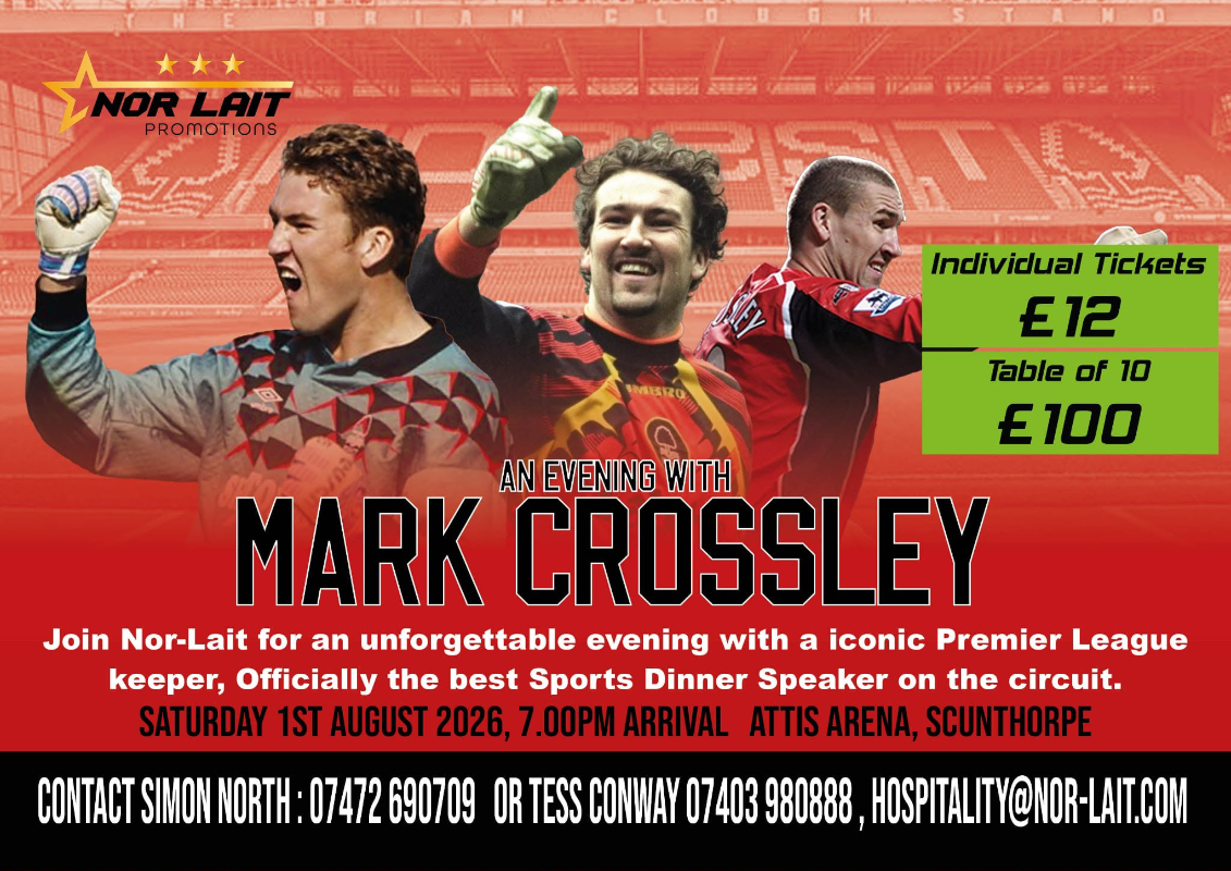 An evening with Mark Crossley at the Attis Arena - Saturday, August 1st