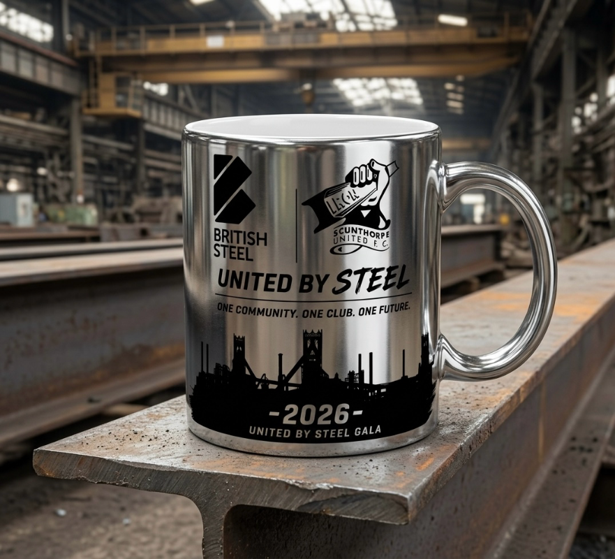 Exclusive limited edition silver United by Steel Gala mug now available for pre-order