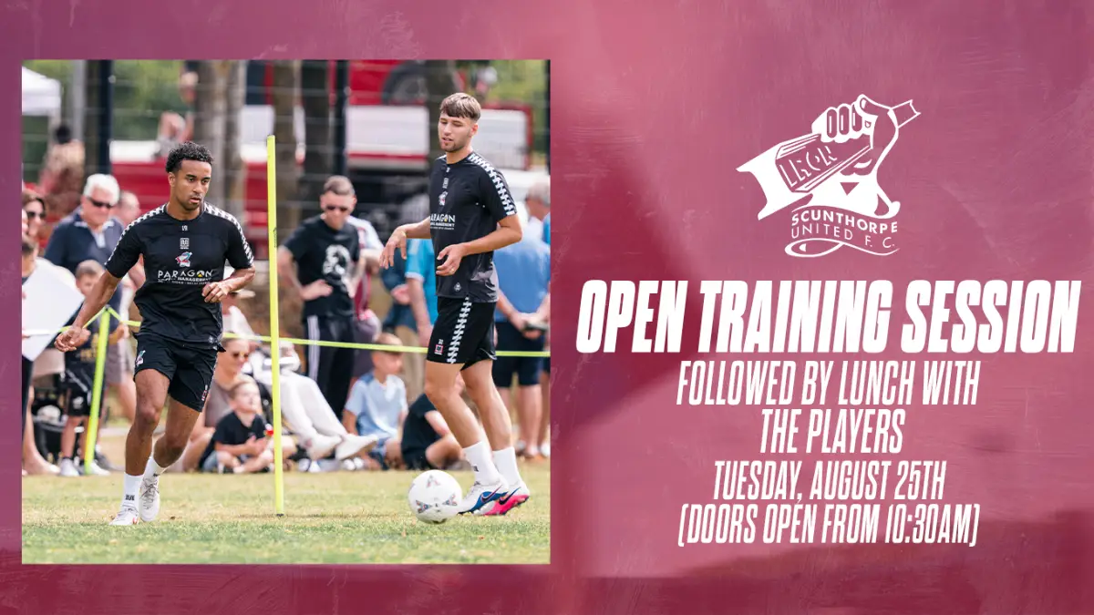 Open training session and dine with the players at lunchtime next Tuesday